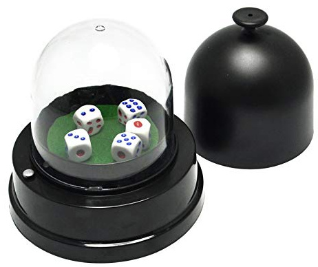 Gikfun Automatic Lucky Dice Roller Cup Set with 5 Dices for KTV Pub Bar Family Friends Party Games EK1883