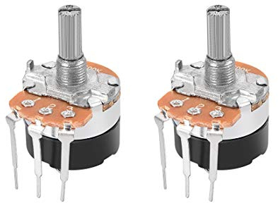 uxcell WH138 Potentiometer with Switch B500K Ohm Variable Resistors Single Turn Rotary Carbon Film Taper 2pcs