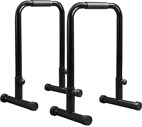 Yaheetech Adjustable Dip Station Pull Up Bars Body Press Bar Exercise for Home/Gym Muscular Training