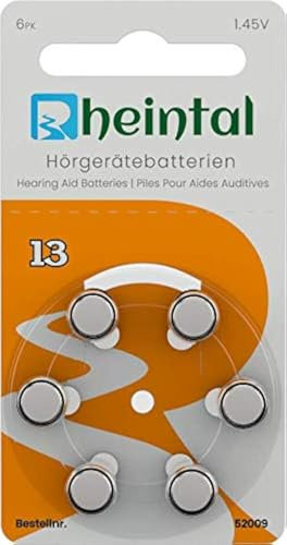 Rheintal - 30 Pilas Premium para audífonos Tipo A13 para Todos los audífonos con batería Color Naranja - 1,45 V - 280 mAh - PR48, 52013