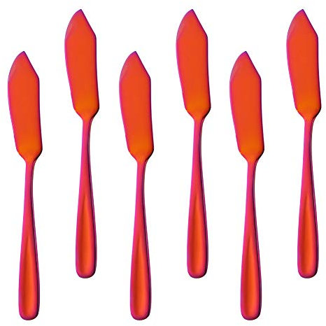 Buyer Star - Coltello da burro in acciaio inox, 6 pezzi, per marmellata, marmellata, dessert, burro, sandwich
