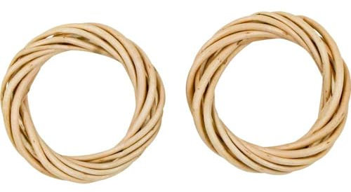 MÉGACRÉA Mini Couronne de Noël en Osier 6 cm 4 pièces