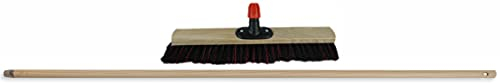 Novaliv Balai de rue de 40 cm - Avec manche en bois - Arenga-Elaston - Balai de jardin - Balai industriel