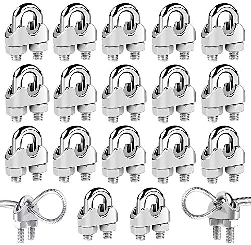 18 Stück Drahtseilklemme M3/M4/M5 Seilklemme Edelstahl 304 Bügelklemmen Seilklemme für Drahtseile 3mm/4mm/5mm Seilen