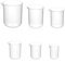 QWORK® 6 Pezzi Misurino Graduato in Plastica, Bicchieri Graduati 50ml 100ml 150ml 200ml 250ml 500ml per Laboratorio Scientifico Cucina