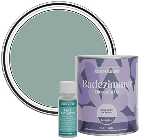 Rust-Oleum Blue Water-Resistant Bathroom Tile Paint in Gloss Finish - Gresham Blue 750ml