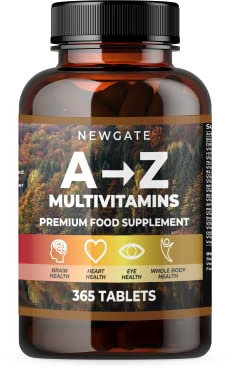 Newgate Labs A to Z Multivitamin Supplement 365 High Strength Nutritional Vegan Tablets - Overall Health and Energy Boost - Made in The UK - Halal