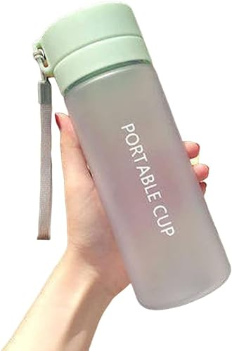 CLoxks Botella Deportiva Copa 600ml Botella de Agua Botella Deportiva Botella de Agua Mate portátil Botella de Agua a Prueba de Fugas Botella de Agua de plástico