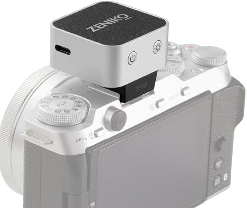 ZΕΝΙΚO ZF04 Flash para cámara, Flash fotográfico con 2 Niveles de Potencia y Zapata Universal de Carga Tipo C, 372 Flashes a máxima Potencia para cámaras
