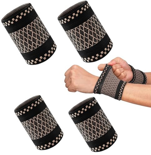 Katyjun 4 Stück Handgelenk Bandagen, Atmungsaktivem Wrist Wrap Bandage Handgelenk (S und M)