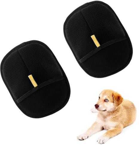 2 Pezzi Guanto Pelo Gatto,Guanti per Rimuovere i peli degli Animali, Antistatico e Riutilizzabile, Guanto Toelettatura Doppia Faccia per Cani e Gatti, Double Sided Pet Grooming Glove,per Divani, Tappe