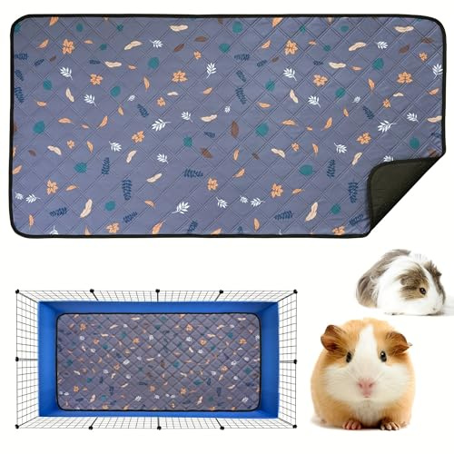 2-pack återanvändbara dynor för marsvin, 120 x 60 cm, tvättbar och superabsorberande pee-pad burmatta, små djurmattor för kanin, hamstrar