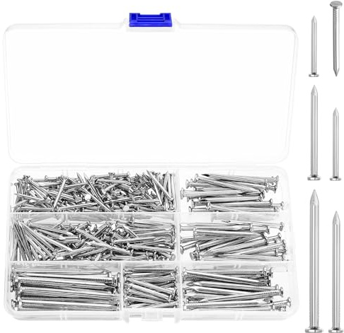 330 Stück Stahlnägel für Bildernägel für Betonwände, Nails Set, Stahlnagel Set, Nagelsortiment, Wandnägel Bilder Aufhängen, Betonnägel für Betonwände Holz DIY Heimwerker Beton Nägel