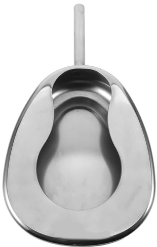 Ipetboom Bassin de lit - Bassin de lit de voyage en acier inoxydable avec poignée pour personnes âgées - de portable pour adultes (homme/femme) - Urinoir pour patients alités (hôpital, maison de