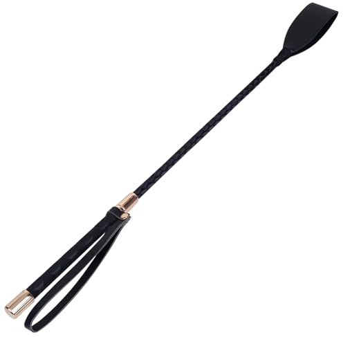 44cm Horse Riding Crop, Hobby Horse Accessory, Black Lightweight Crop | for Horse With Anti-Slip Grip Gel Handle, Durable PU Leather Hose Whip Crop, for Horseplay Training