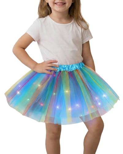 Tyllkjol, flicka, regnbåge, glitterkjol, underkjol, tyllkjol, rockabilly, balett, tyll, elegant, tyll, kort, balett, regnbåge, danskjol, balklänning, karneval, kostym för karneval, fest