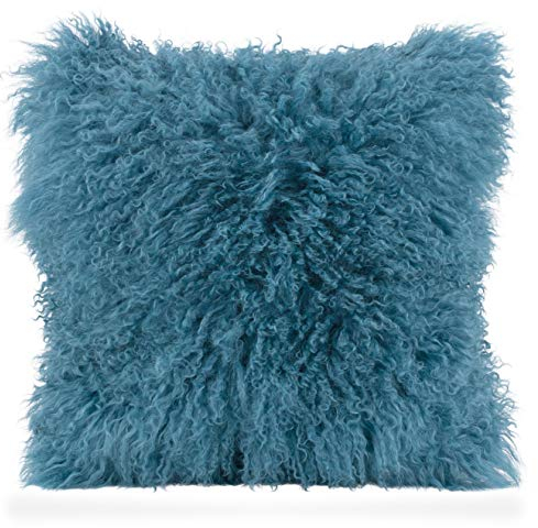 H.O.C.K. Fell-Kissen inkl. Füllung Dekokissen Kuschelkissen flauschig 40x40cm für Herbst/Winter Indoor (40x40cm, Petrol)
