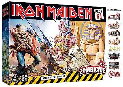 CMON Zombicide Iron Maiden Character Pack #1 - Set of Iron Maiden Miniatures Compatible with Zombicide 2nd Edition, Ages 14+, 1-6 Players, 60 Minute Playtime, Made