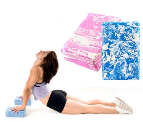 Yoga Block Set 2 Stück Hochdichter Eva Schaum Yogablöcke Rutschfester Blöcke Leichtes Yogaklotz Yoga Blöcke Für Körperbalance Korkblock Für Yoga Fitness Zubehör Für Pilates, Dehnungen, Rücken Training