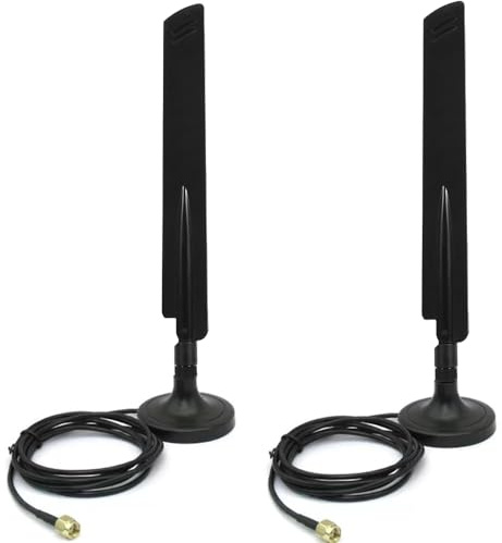 10dBi Dual Band 6E 6GHz 2.4GHz 5GHz RP-SMA WiFi Antennae with Extension Cable Magnetic Base for PC Desktop Computer PCI PCIe Bluetooth WiFi 6E Card Wireless Network Router