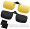VEGCOO Sonnenbrille Clip,4 Stück Aufsatz Brille Schwarzgrau, Sonnenbrille Aufsatz Für Männer Mit Aufbewahrungsbox Und Reinigungskleidung, Sonnenbrille Für Brillenträger Uv400 Zum Fahren (Gelb)