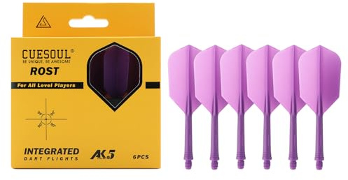 CUESOUL ROST Integrated Dart Shaft and Flights,pure color,slim/pear/big wing shape,set of 6 pcs