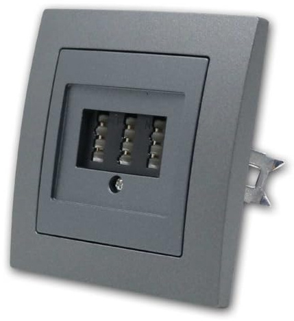 Caja de conexiones TAE-NFN con marco de 1 pliegue | ESTILO | Empotrado, antracita, 3x 6 polos