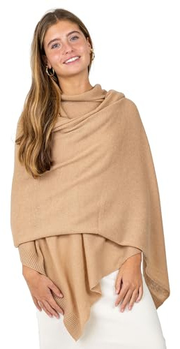Velanio Cashmere Luxury Knitted Wrap Travel Shawl Scarf, Pashmina Stole, All-Season Scarf for Women Cashmere Wool Blend
