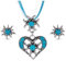 Bieiyhe Trachtenschmuck Damen Set, Dirndl Schmuck Oktoberfest Accessoires, Trachtenkette und Ohrringe, Outfit zum Oktoberfest, Dirndl Halskette, Dirndlschmuck Herz mit Edelweiss und Seeblaues Band