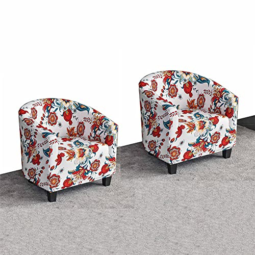 ZYANLING Stretch Armchair Slipcovers Tub Chair Cover for Armchairs Baroque Stretch Slipcover Sofa Cover Removable Washable Furniture Protector Covers for Club Tub Chairs (2 PCS,Baroque)