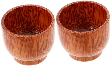 STOBAZA Taza de Madera Japonesa 2 Pcs Taza de y Vino para Bebidas Frías y Calientes Meticulosa Uso Diario