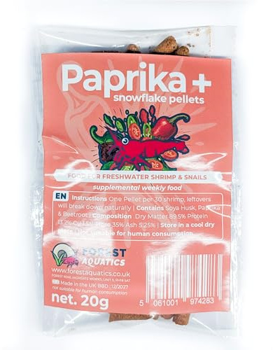 Forest Aquatics Paprika Snowflake Food for Cherry Shrimp & All Bottom Dwellers (20g)