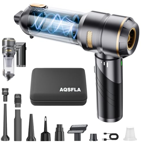 AQSFLA Car Vacuum Portable Cordless 22000PA High Power Handheld Mini Vacuum Cleaner Rechargeable Foldable with Brushless Motor Air Blower Duster Pump for Car Home Office Pet (Gray)
