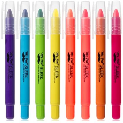 Mr. Pen- No Bleed Gel Highlighters, Vibrant Colors, 8 Pack, Bible Highlighters and Pens No Bleed, Bible Markers for Study, Journaling, School Supplies and Accessories