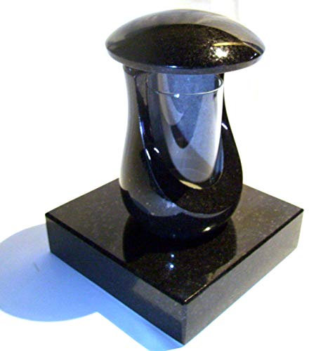 Designgrab Lampe Funéraire Cerres et Socle en Granit Noir Suédois SS1 - Ensemble de Décoration et Lanterne de Cimetière