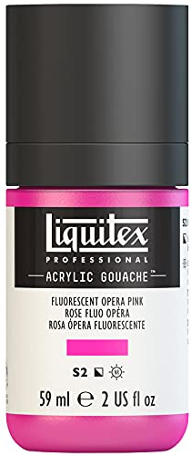 Liquitex 2059987 Professional Acryl Gouache - Rosa Fluo, 59ml Flasche, matt - Acrylfarbe mit Gouache Eigenschaften, Hochdeckend, Wasserfest & Lichtecht