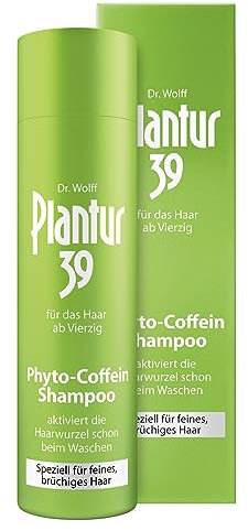 Plantur 39 Caffeine Shampoo Prevents and Reduces Hair Loss 2x 250ml | For Fine Brittle Hair | Unique Galenic Formula Supports Hair Growth | Women Hair Care Made in Germany