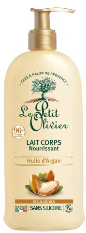 LE PETIT OLIVIER - Lait Corps Nourrissant - Huile d'Argan - Adoucit, Régénère & Nourrit - Peaux Sèches - 96% D'Origine Naturelle - Sans Silicone - Fabriqué en France - 250 ml