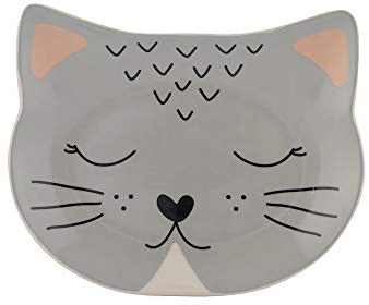 Mason Cash Smokey Cat Bowl 13cm | Stoneware Pet Bowl for Food & Water | Durable, Dishwasher & Freezer Safe | Adorable Cat Face Design