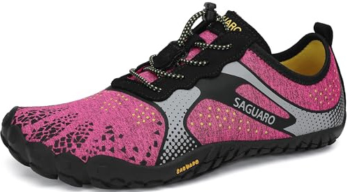 SAGUARO Hombre Mujer Minimalistas Zapatillas de Trail Running Ligeras y Respirable Zapatos Descalzos Gym Playa Calzado de Deportes Acuaticos para Correr Senderismo, Rosa 39 EU