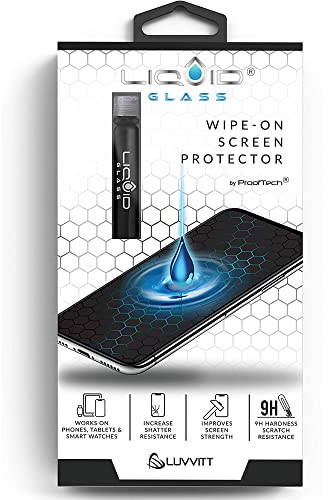 LIQUID GLASS Screen Protector for All Smartphones Tablets and Watches Scratch and Shatter Resistant Wipe On Nano Protection for Up To 4 Devices - Bottle