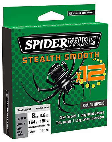 Spiderwire Angelschnur Stealth Smooth 12 Braid Translucent Geflochtene PE Dyneema Meer Spinnageln Brandungsangeln Karpfenangeln