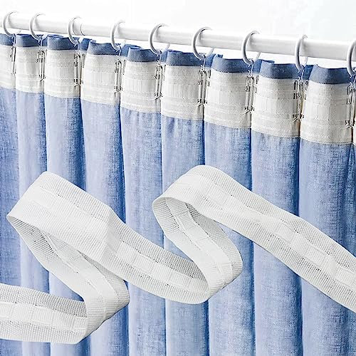 Giugio Gardinenband Kräuselband, Faltenband Falten, Gardinenband Universalband, Gardinenkräuselband Vorhang, Gardinenband zum Aufnähen, Vorhangband Polyester Reihband Vorhang (30 m x 2.5 cm)