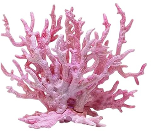 COYOUCO Korall dekor, naturtrogna korallharts prydnader, hantverk harts akvarium korallväxter idealiska för akvarier och bordsdekoration,Pink