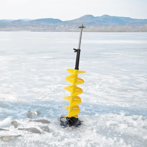 wanwanper Ice Drill Auger, Cordless Nylon Ice Drill Auger with Positioning Tip, Adjustable Length, 8 Ice Auger Bit with Drill Adapter & Top Plate for Ice Fishing, for Ice Drilling, Ice Fishing