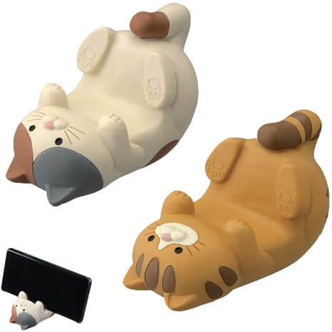 2 Stück Telefonhalter Cat, Funny Cat Holder, Funny Cat Holder Süßer Katze, Handyhalter Cat, Niedlicher Handyhalter Cat, Süßer Katze Universal-Handyhalter, Katzenkopf Handyhalterung, für Tabellen