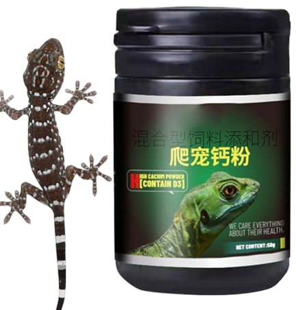 Renopfect Polvere Di Calcio Per Rettili, Integratore per Anfibi, Polvere Di Calcio Per Rettili Con Vitamina D3 E Cucchiano Per Drago Barbuto, Salamandra E Anfibi