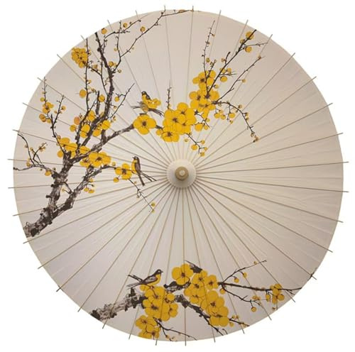Fansu Paraguas Solar Japonés, Paraguas Chino Papel Engrasado Sombrilla de Tela de Seda para Bodas, Despedidas de Soltera, Favores de Fiesta, Recitales de Baile (Estilo 63,Diámetro 84cm)
