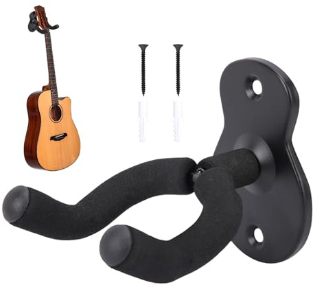 VTYTZZ Support Guitare Mural,Support Mural Guitare,Accroche Guitare Mural,Porte Guitare Mural,Pour Guitare Acoustique, Électrique, Basse, Ukulélé, Guitare Classique