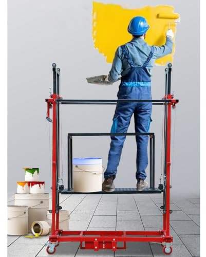 Ponteggio Elettrico Mobile Portatile - Altezza Di Sollevamento 7 Piedi-39 Piedi, Piattaforma Elevatrice Telecomandata, Adatta For Cambio Luci, Verniciatura, Manutenzione Del Tetto(7FT Lifting height)